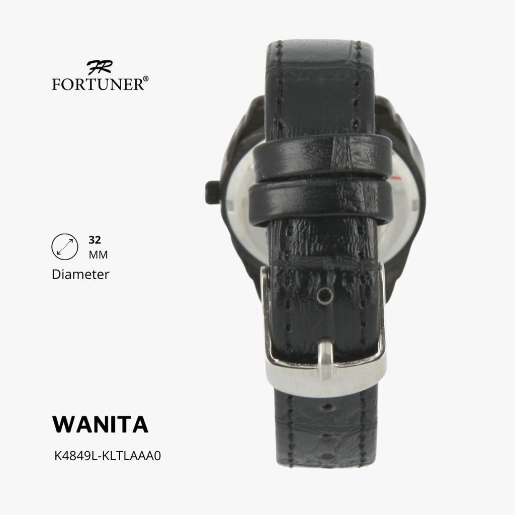 Fortuner Jam Tangan Fashion Wanita Analog Water Resist Kulit Yoela