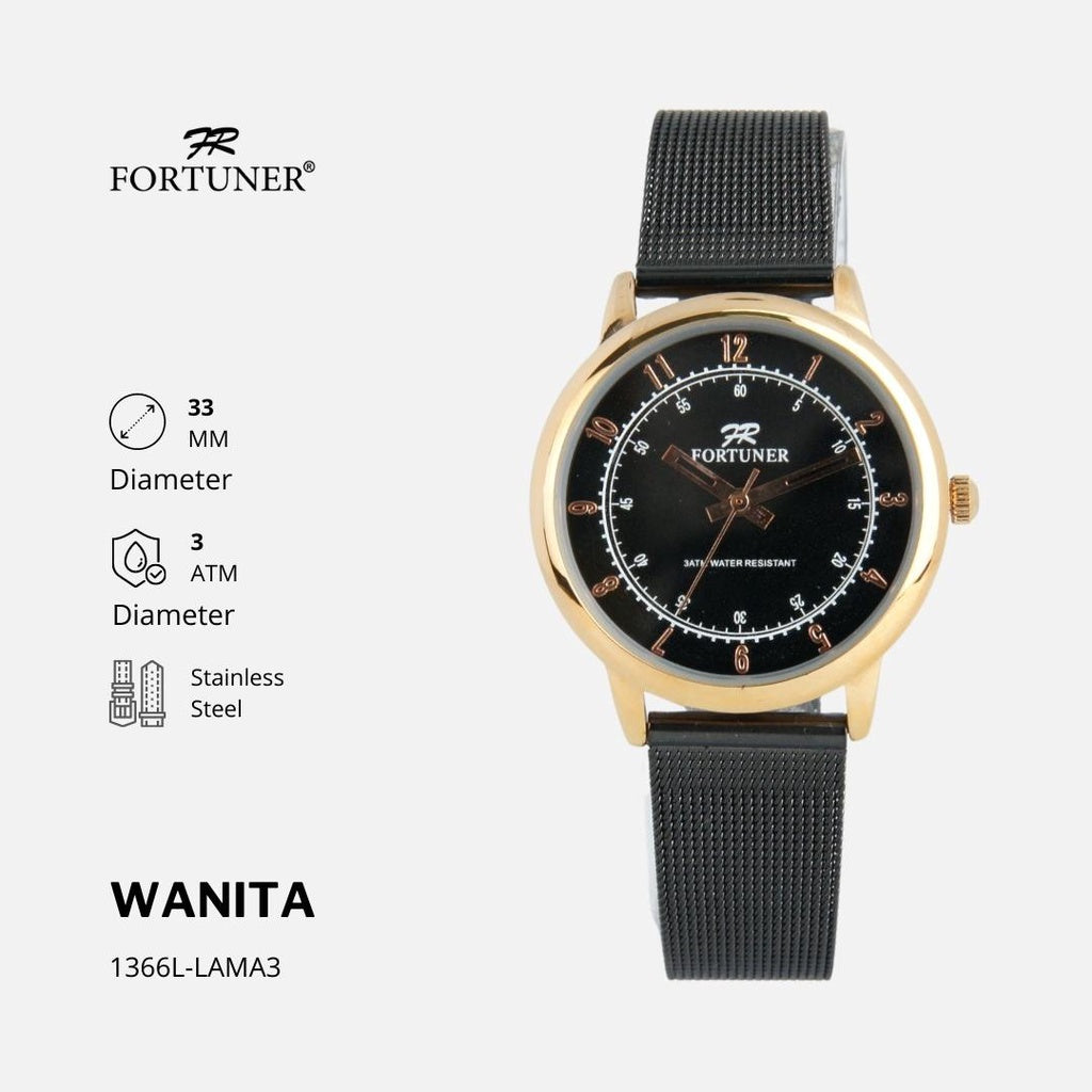 Fortuner Jam Tangan Wanita Analog Water Resist Milanese Rumi