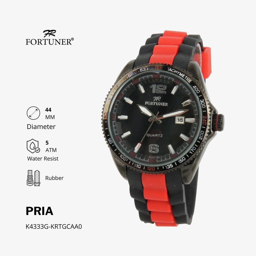 Fortuner Jam Tangan Analog Pria Water Resistant Rubber Wynstan