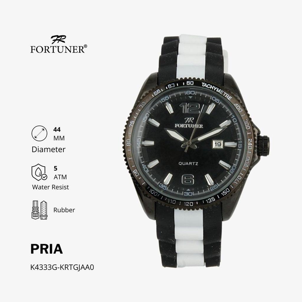 Fortuner Jam Tangan Analog Pria Water Resistant Rubber Wynstan