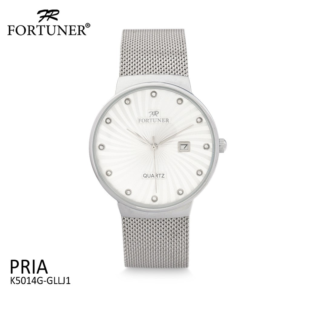 Fortuner Jam Tangan Analog Pria Silver White Water Resistant Abdul