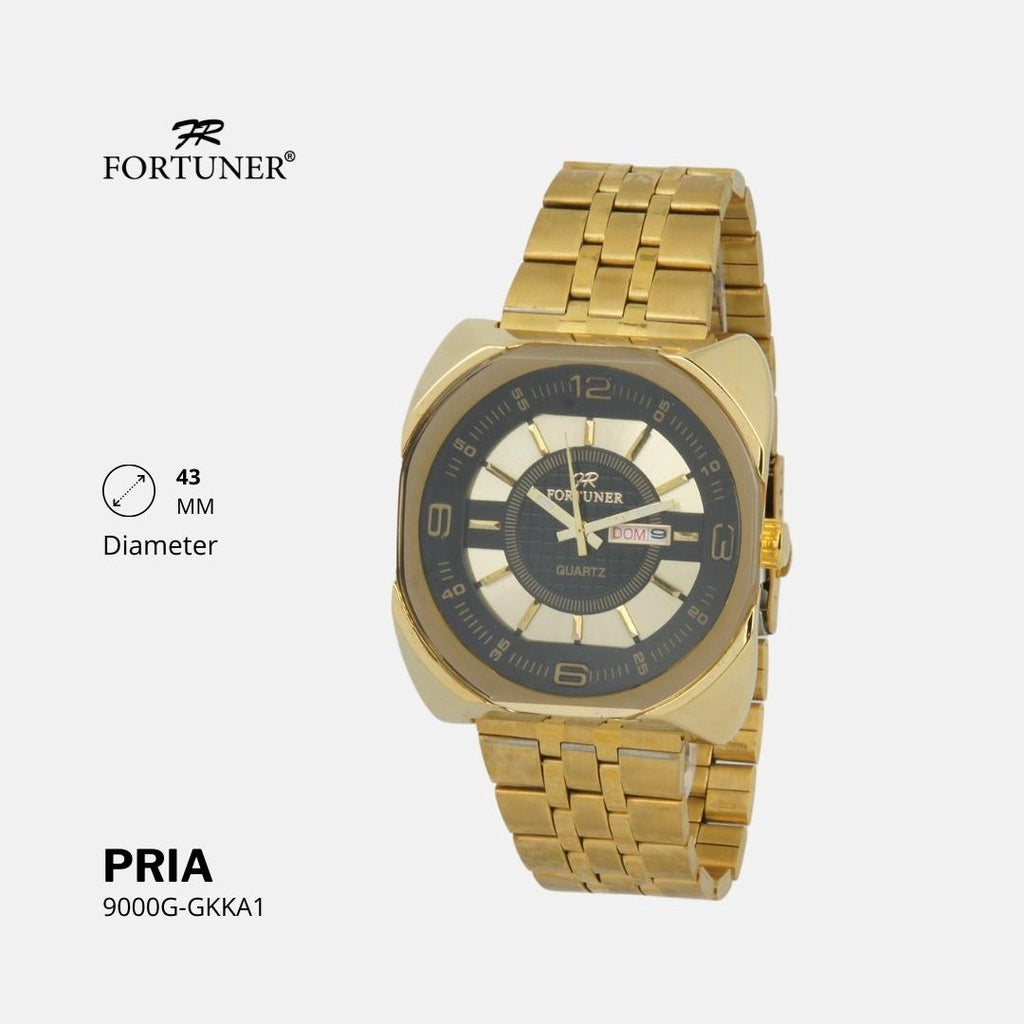 Fortuner Jam Tangan Analog Pria Water Resistant Gold Ferris