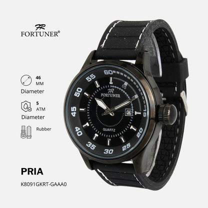 Fortuner Jam Tangan Pria Analog Sport Water Resistant Rubber Bialas