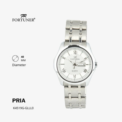 Fortuner Jam Tangan Analog Pria Day-Date Water Resistant Rantai Bonus Dompet dan Box Exclusive Lennox