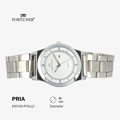 Fortuner Jam Tangan Analog Pria Water Resistant Silver Gold Hervey