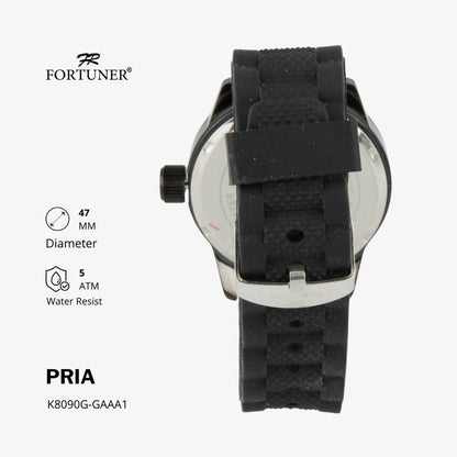 Fortuner Jam Tangan Analog Pria Rubber Water Resistant Halten