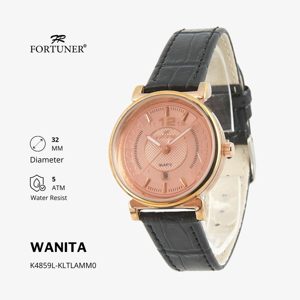 Fortuner Jam Tangan Analog Wanita Kulit Water Resistant Angel