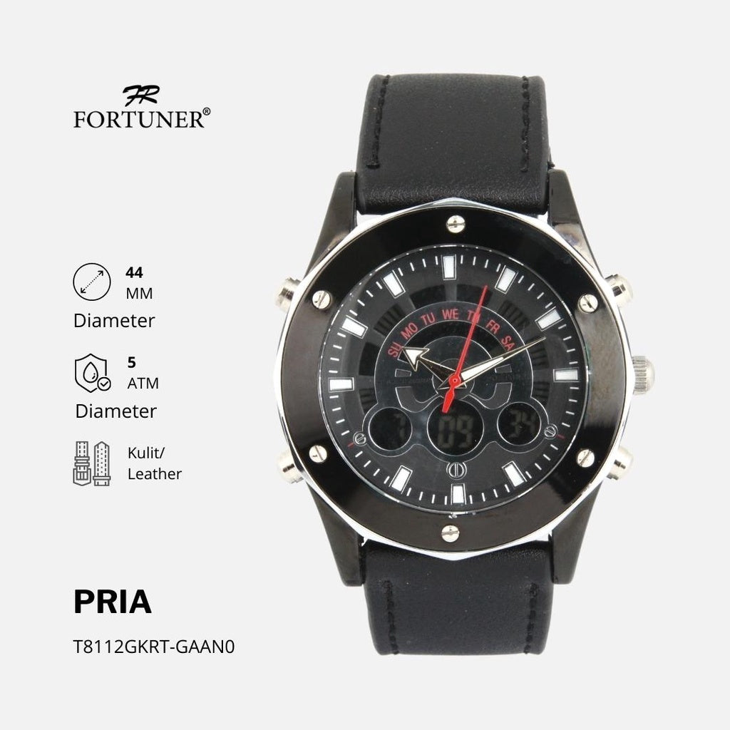 Fortuner Jam Tangan Strap Kulit Pria Original Bowen