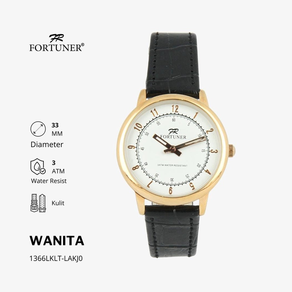 Fortuner Jam Tangan Analog Wanita Kulit Water Resistant Heleanor