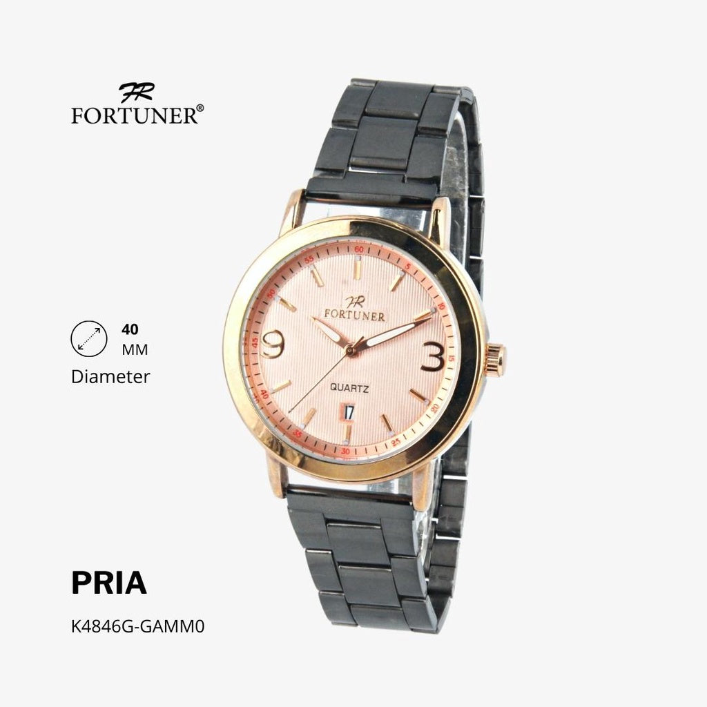 Fortuner Jam Tangan Analog Fashion Pria Water Resistant Rantai Hagen