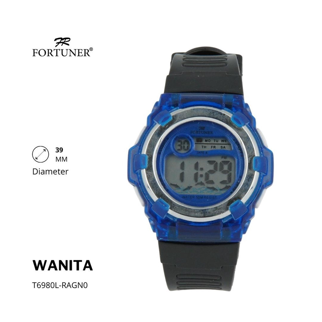 Fortuner Jam Tangan Wanita Digital Water Resist Rubber Fyona