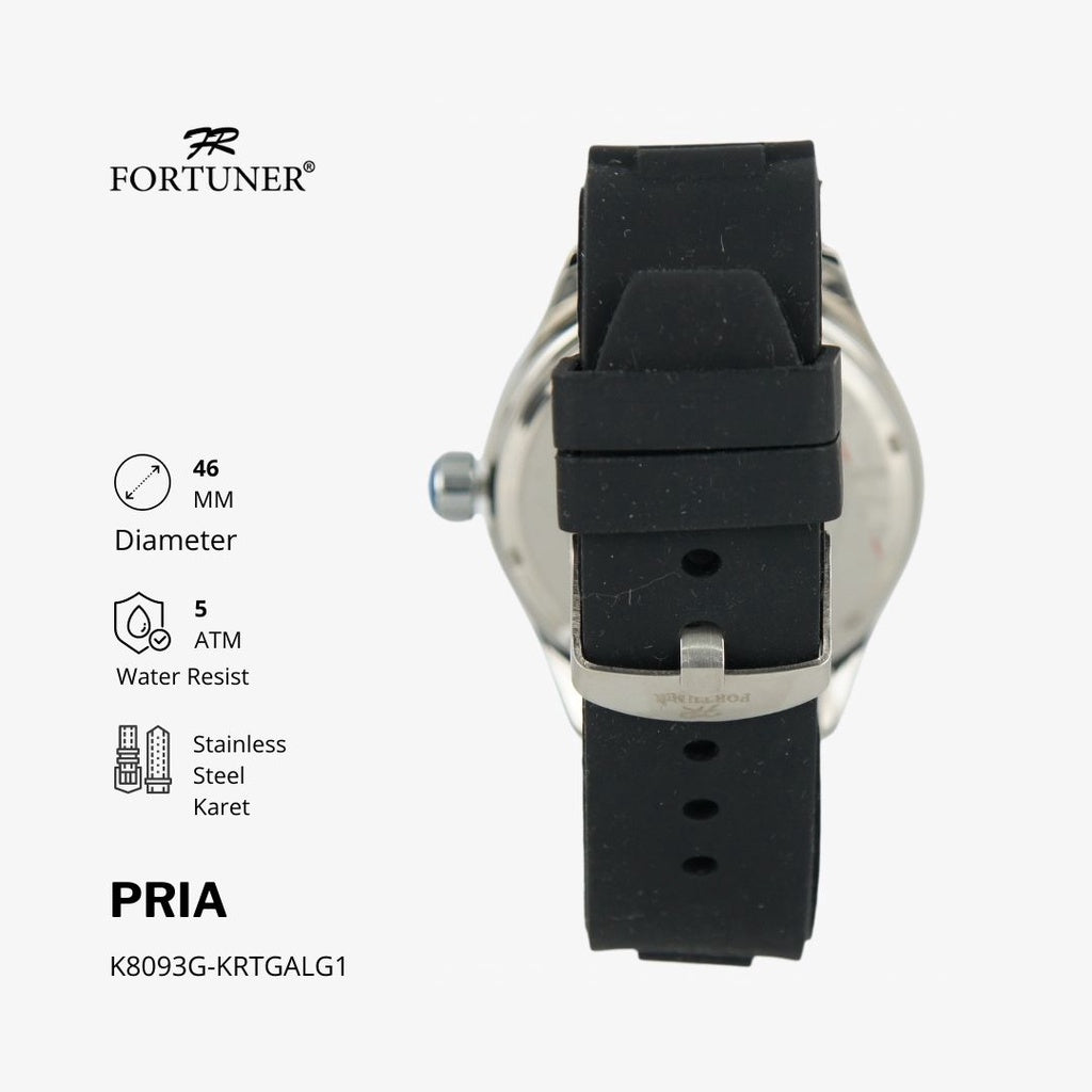 Fortuner Jam Tangan Analog Pria Water Resistant Rubber Vilgefortz