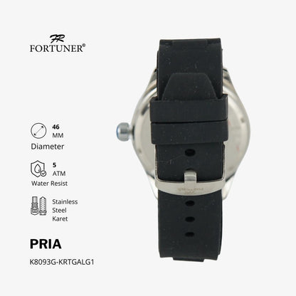 Fortuner Jam Tangan Analog Pria Water Resistant Rubber Vilgefortz