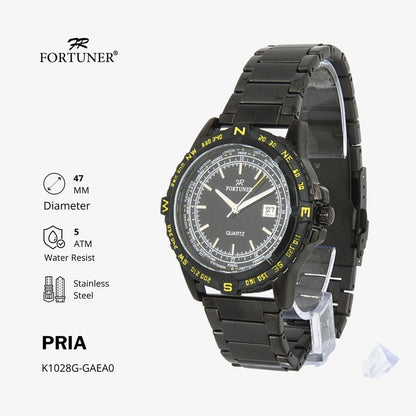 Fortuner Jam Tangan Analog Pria Water Resistant Rantai Waddell