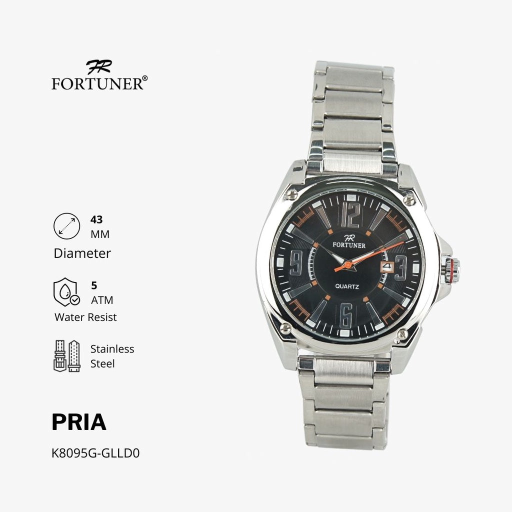 Fortuner Jam Tangan Analog Pria Water Resistant Rantai Huy