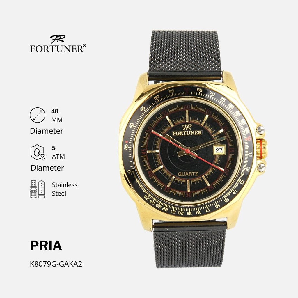 Fortuner Jam Tangan Pria Analog Water Resist Milanese Shigeki