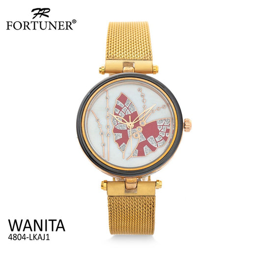 Fortuner Jam Tangan Wanita Analog Water Resistant Gold Adry