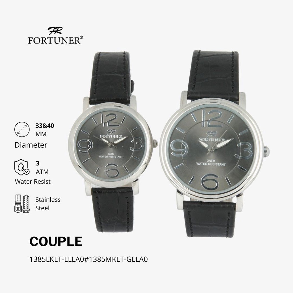 Fortuner Jam Tangan Couple Analog Pria Wanita Kulit Xiomara