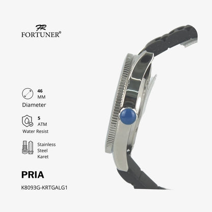 Fortuner Jam Tangan Analog Pria Water Resistant Rubber Vilgefortz