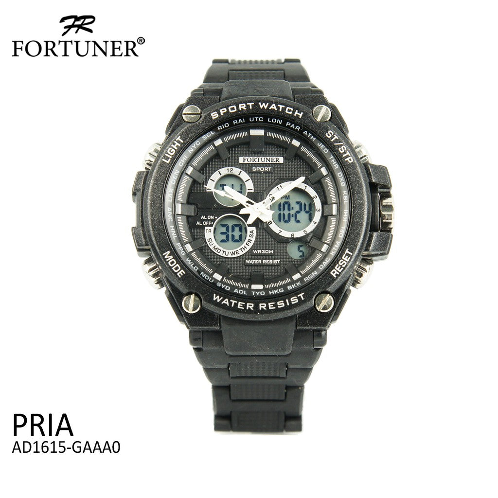 Fortuner Jam Tangan Pria Dual Time Water Resist Barden