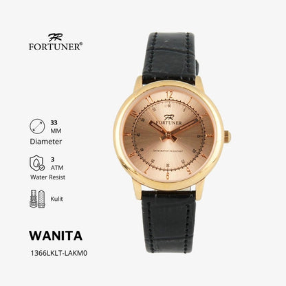 Fortuner Jam Tangan Analog Wanita Kulit Water Resistant Heleanor