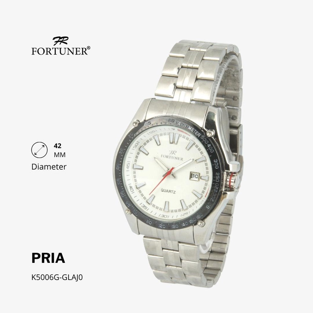 Fortuner Jam Tangan Fashion Pria Analog Water Resistant Rantai Stainless Silver Gold Howland