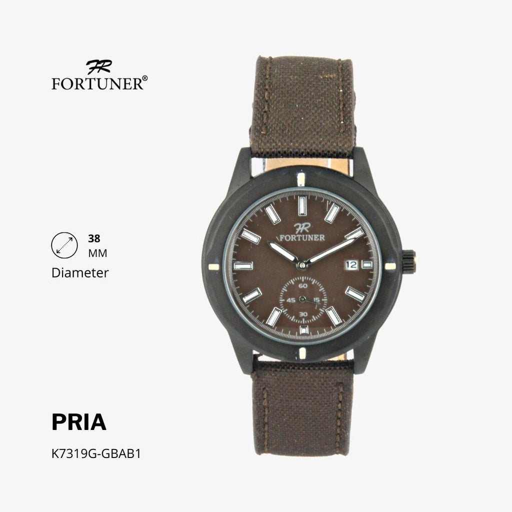 Fortuner Jam Tangan Analog Pria Water Resistant Kanvas Harlyn