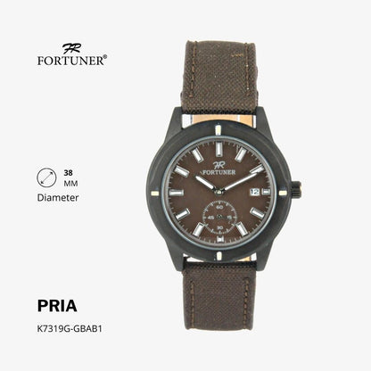 Fortuner Jam Tangan Analog Pria Water Resistant Kanvas Harlyn