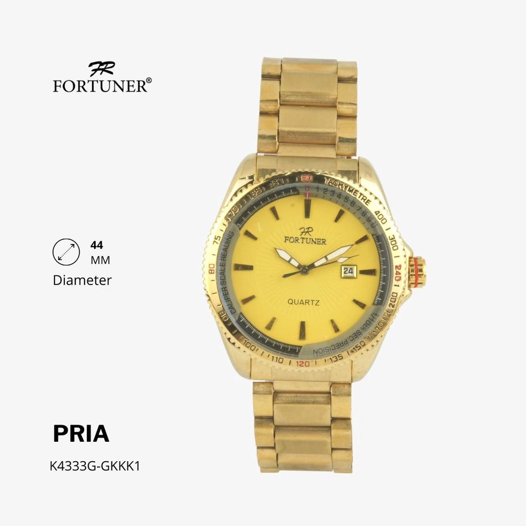 Fortuner Jam Tangan Fashion Pria Analog Water Resistant Rantai Stainless Harve