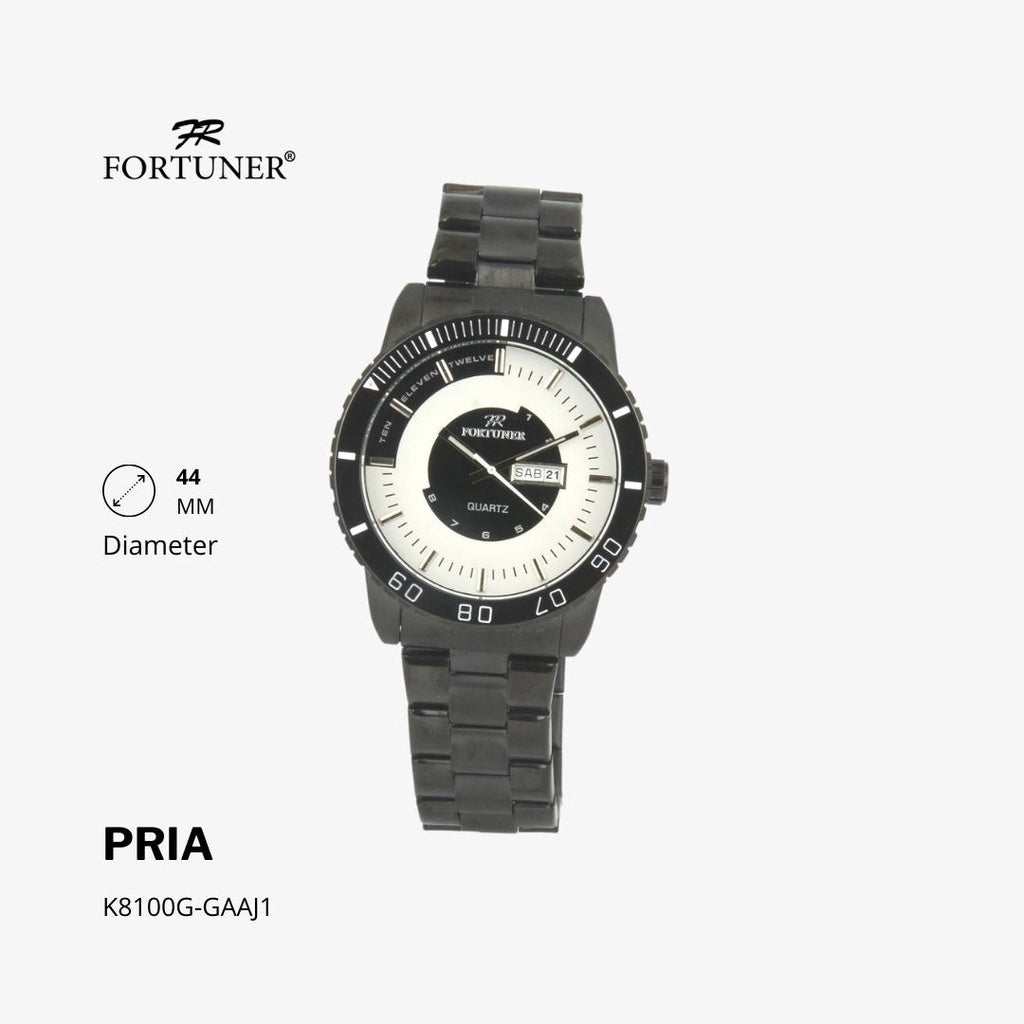 Fortuner Jam Tangan Analog Pria Day-Date Water Resistant Bonus Dompet dan Box Exclusive Fernley