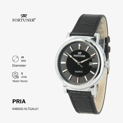 Fortuner Jam Tangan Analog Pria Kulit Water Resistant Anthony