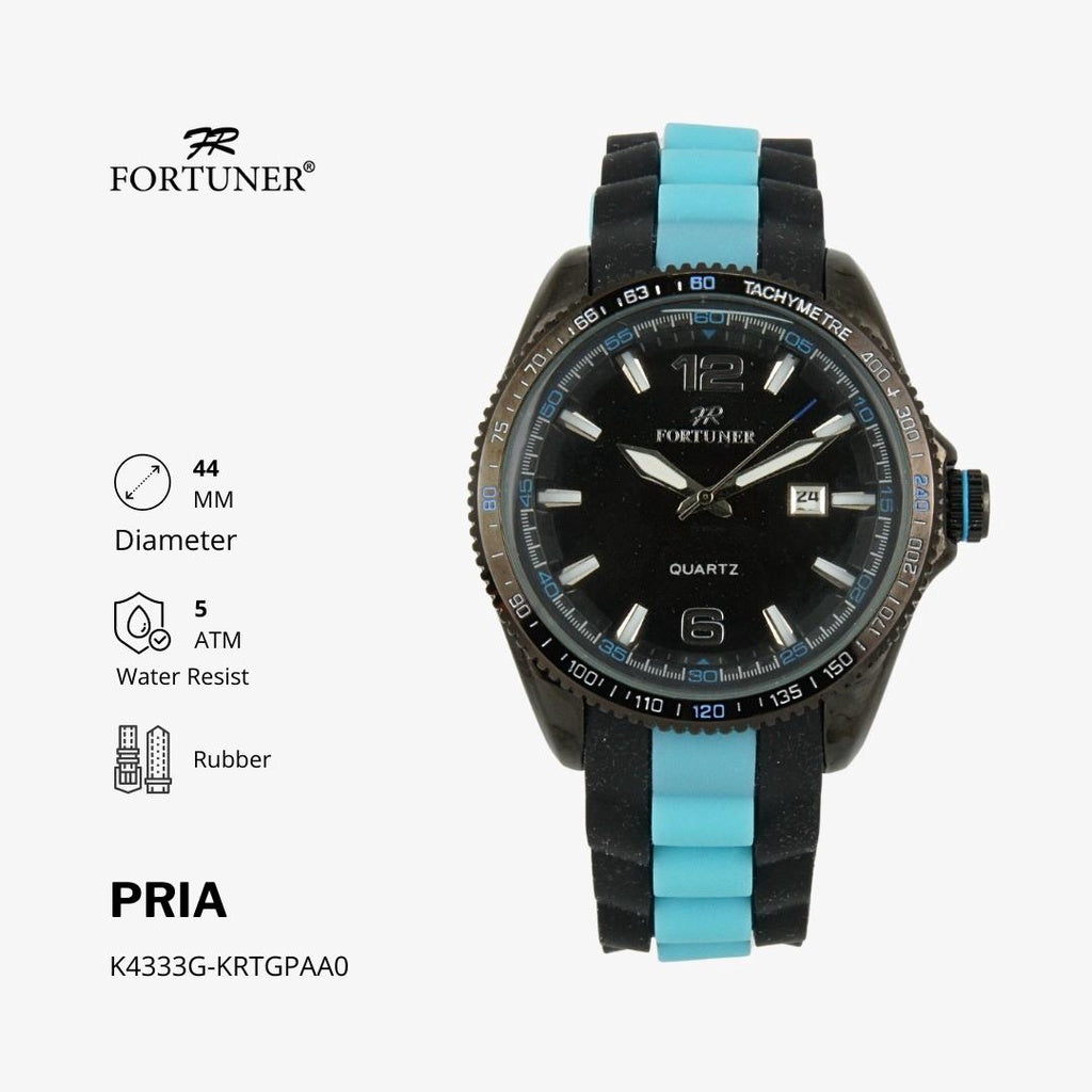 Fortuner Jam Tangan Analog Pria Water Resistant Rubber Wynstan