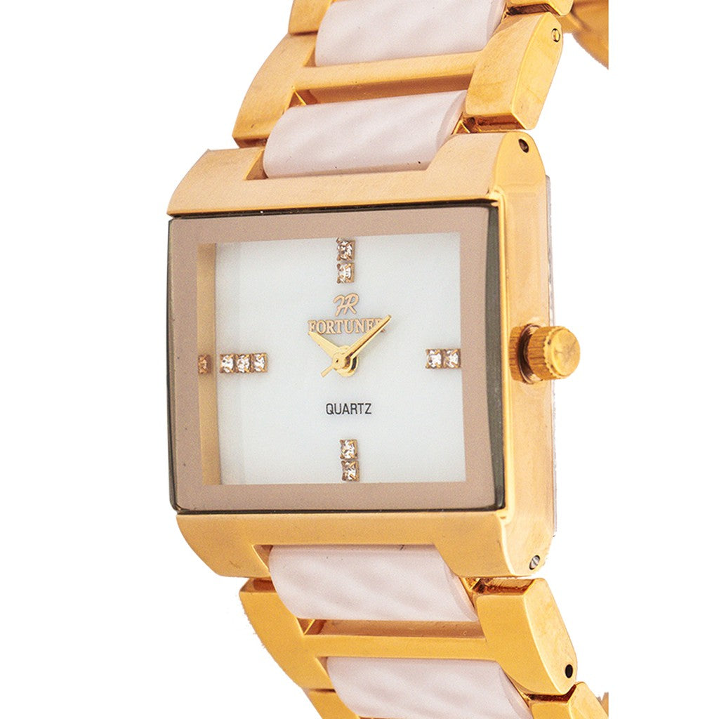 Fortuner Jam Tangan Analog Wanita Gold Water Resist Caroline