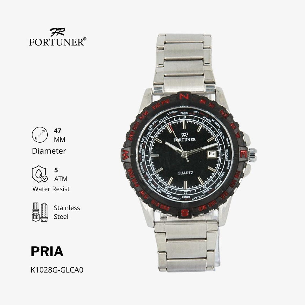 Fortuner Jam Tangan Analog Pria Water Resistant Rantai Wynten