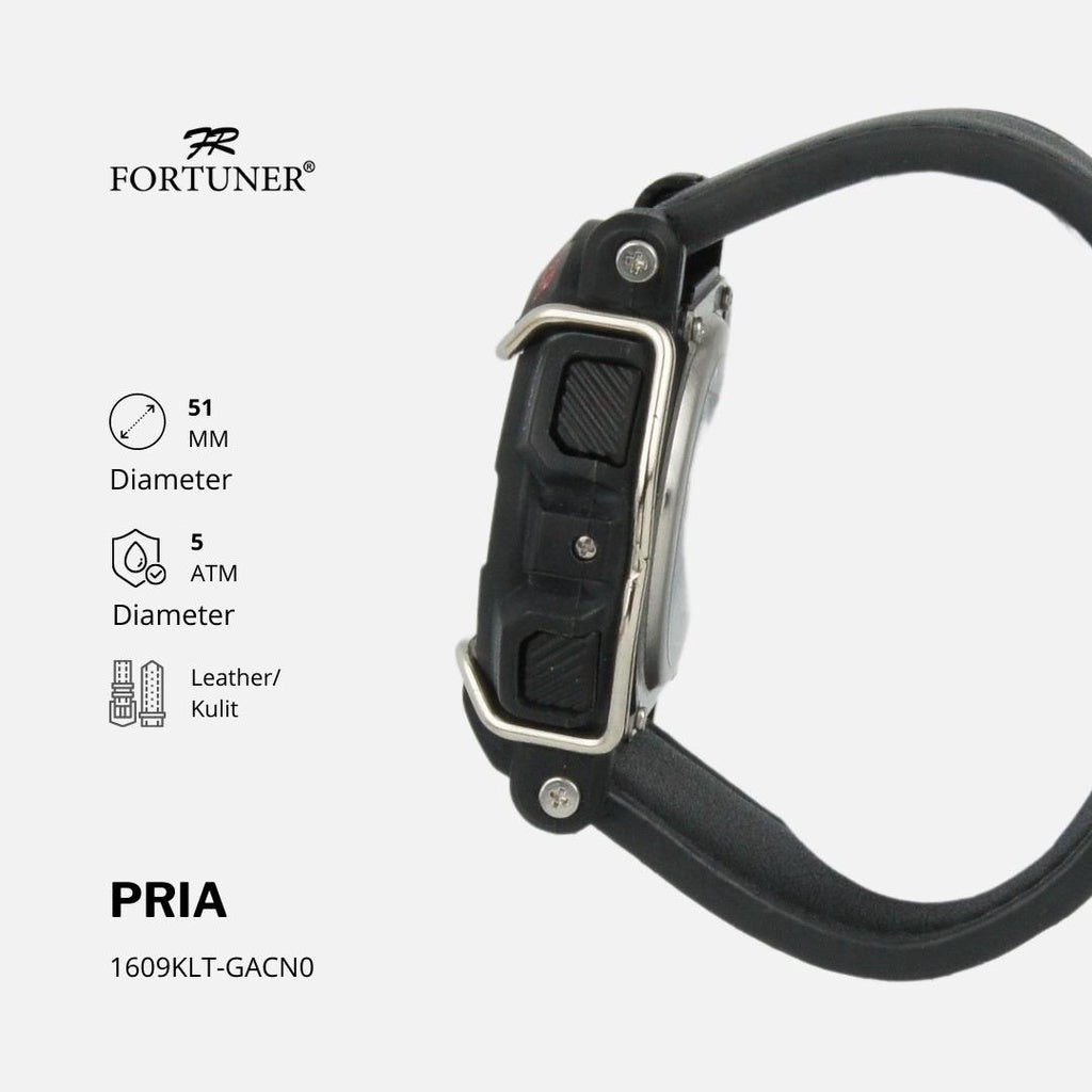 Fortuner Jam Tangan Pria Digital Sport Water Resist Kulit Alojz