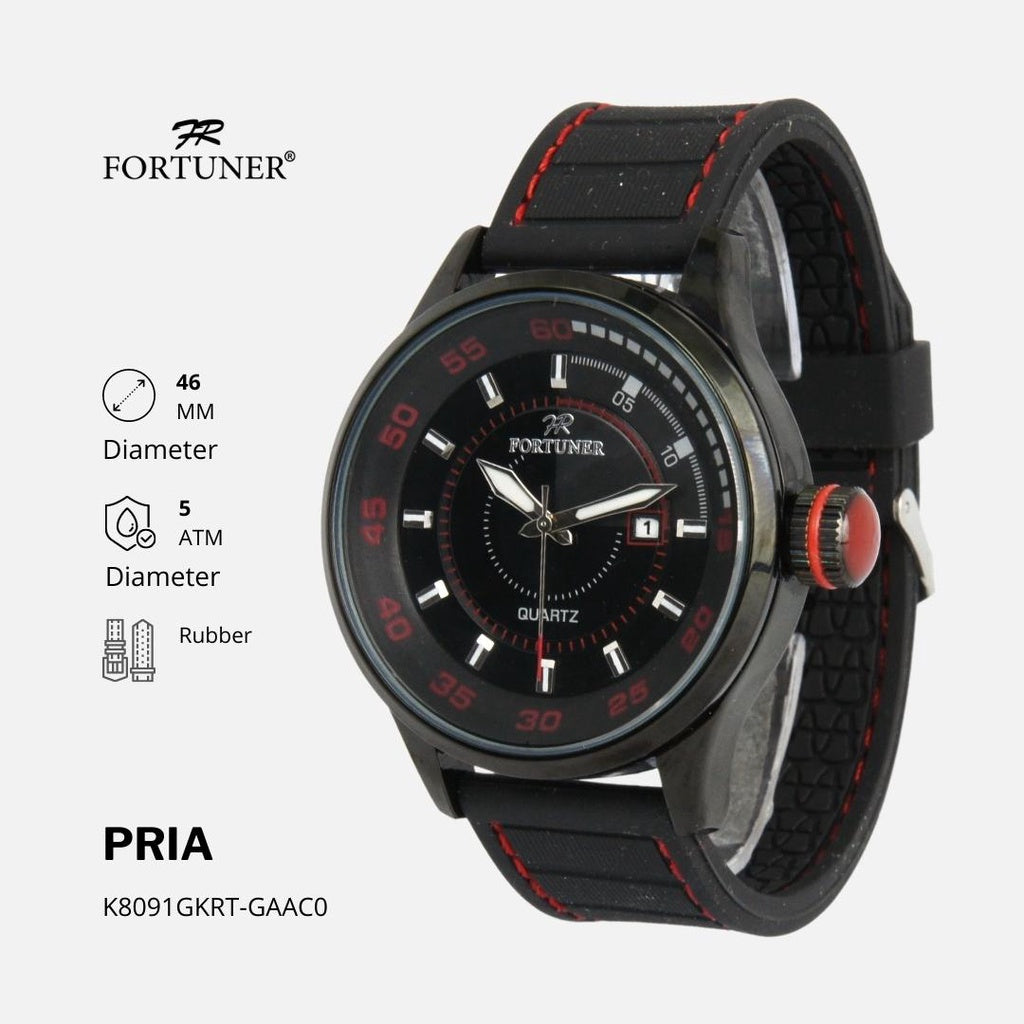 Fortuner Jam Tangan Pria Analog Sport Water Resistant Rubber Bialas