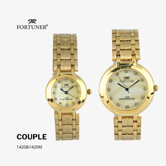 Fortuner Arloji Couple Jam Tangan Analog Water Resistant Kombi Raynell