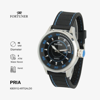 Fortuner Jam Tangan Analog Pria Water Resistant Rubber Tocoma