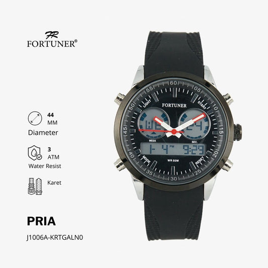 Fortuner Jam Tangan Pria Analog-Digital Water Resist Rubber Tillden