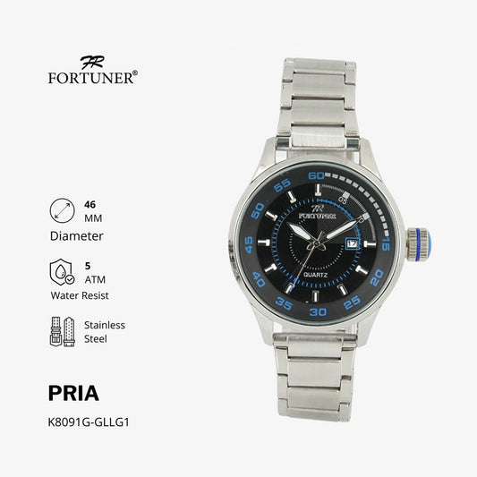 Fortuner Jam Tangan Analog Pria Water Resistant Rantai Wynndham