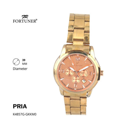 Fortuner Jam Tangan Fashion Analog Pria Water Resistant Rantai Aron