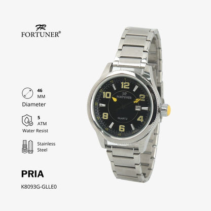 Fortuner Jam Tangan Analog Pria Water Resistant Rantai Haidar