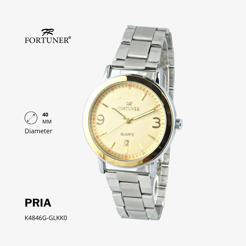 Fortuner Jam Tangan Analog Fashion Pria Water Resistant Rantai Hagen