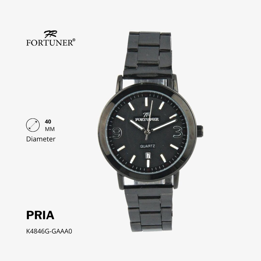 Fortuner Jam Tangan Analog Fashion Pria Water Resistant Rantai Hagen