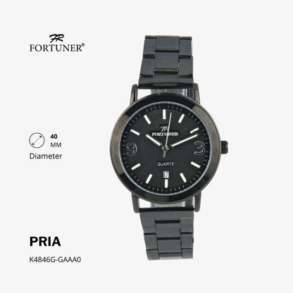 Fortuner Jam Tangan Analog Fashion Pria Water Resistant Rantai Hagen