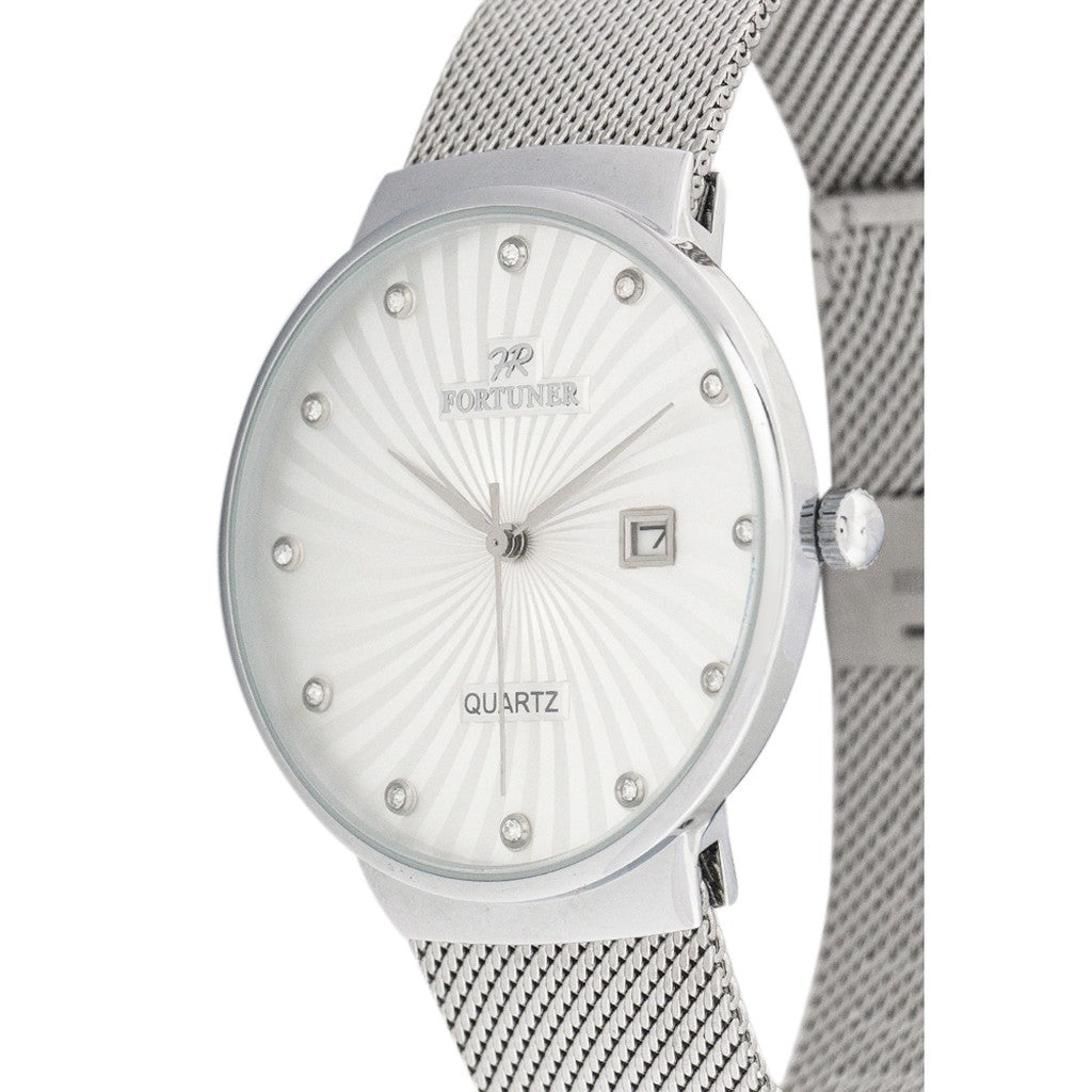 Fortuner Jam Tangan Analog Pria Silver White Water Resistant Abdul