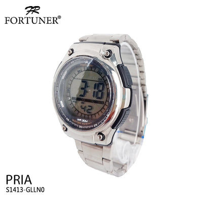 Fortuner Jam Tangan Digital Pria Silver Water Resistant Mallik