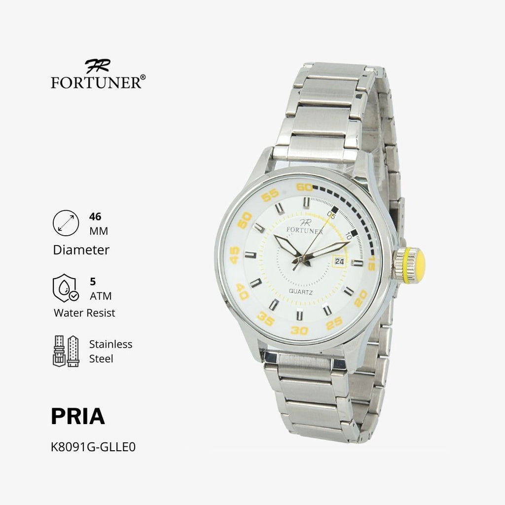 Fortuner Jam Tangan Analog Pria Water Resistant Rantai Wynndham