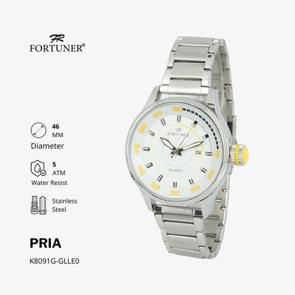 Fortuner Jam Tangan Analog Pria Water Resistant Rantai Wynndham