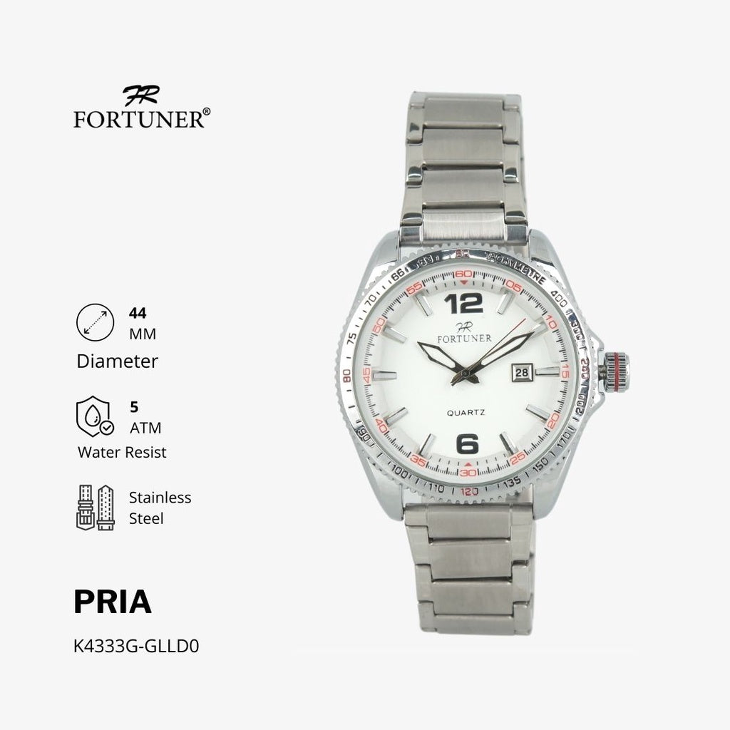 Fortuner Jam Tangan Analog Pria Water Resistant Rantai Wynnsfield